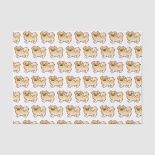 Papel De Seda Fawn Tibetan Spaniel Cute Cartoon Dog Padrão