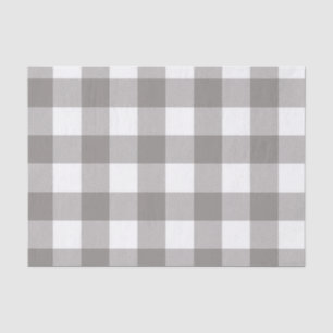 Papel De Seda Fazenda Rustico Cinza & Branco Xadrez Quadrado Búf