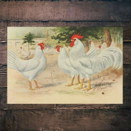 Papel De Seda Fazendas Vintage Roosters Solteiro Cob Leghors Bra