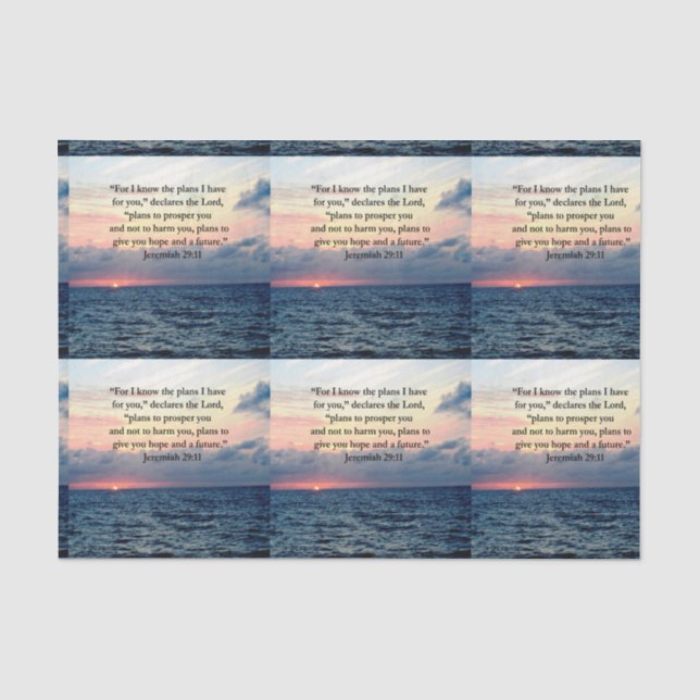 PAPEL DE SEDA FÉ EM JEREMIAH 29:11 SUNRISE VERSE (Frente )
