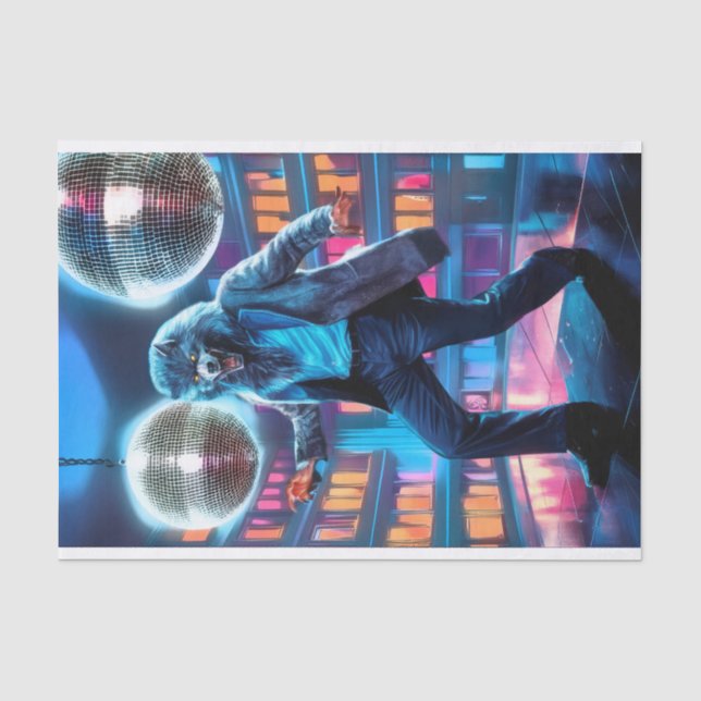 Papel De Seda Febre Noturna Spooky, Wolfman se move (Frente )