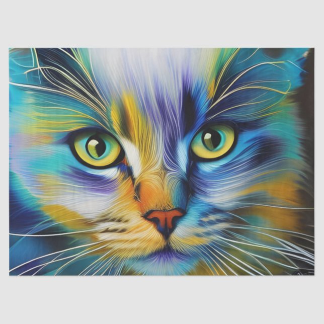 Papel De Seda Feche um Cristóvão Siamês Colorido (Frente )