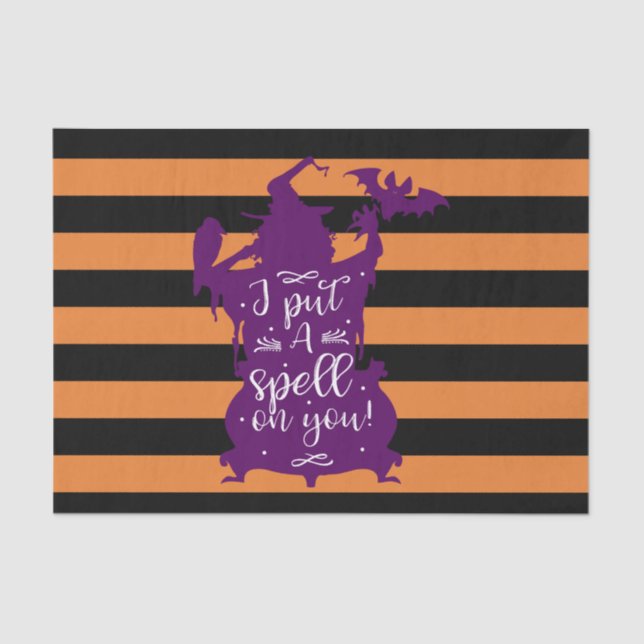 Papel De Seda Feiticeira Roxa do Halloween Eu te pus (Frente )