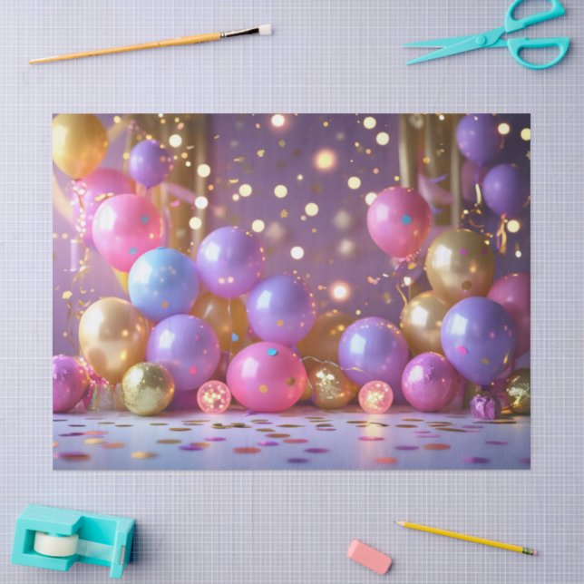 Papel De Seda Felicidade de Balão Festivo (Arte )