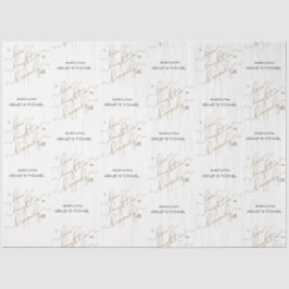 Papel De Seda Felicidade Eterna Dourada Caligrafia Compromisso