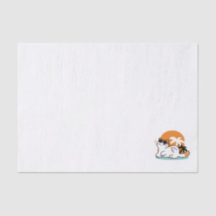 Papel De Seda Feline Fine no Sol - Gato Tropical Relaxado