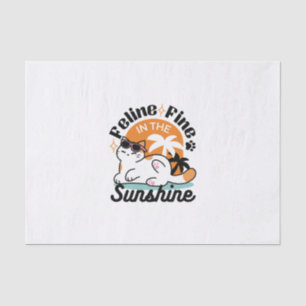Papel De Seda Feline Fine no Sol - Gato Tropical Relaxado