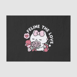 Papel De Seda Feline o Amor - Design de Gato do Namorados