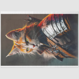 Papel De Seda Felino guerreiro, o gato brilha e desaparece