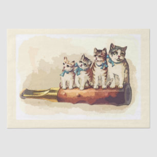 Papel De Seda Felinos vitorianos engraçados