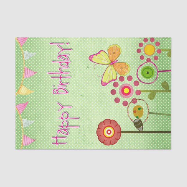 Papel De Seda Feliz aniversário (Frente )