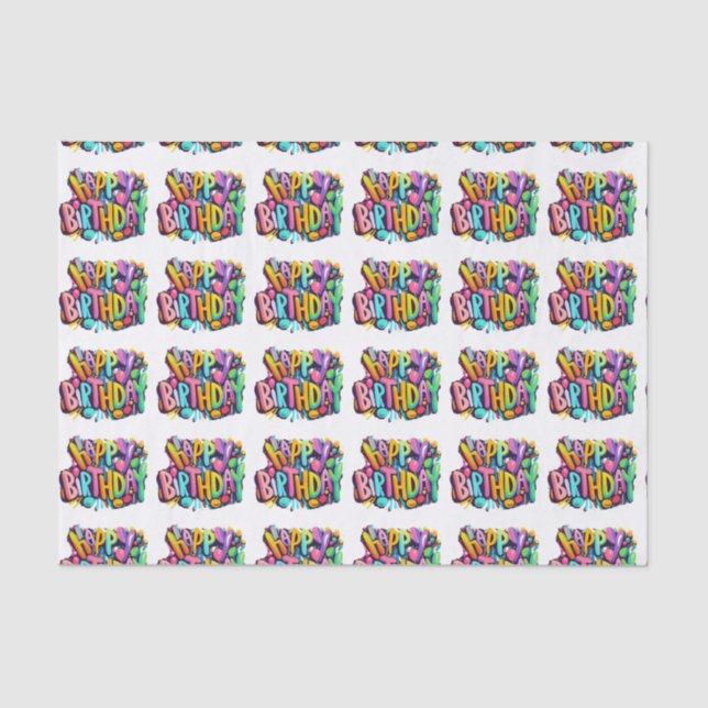 Papel De Seda feliz aniversário, bailes felizes engraçado (Frente )