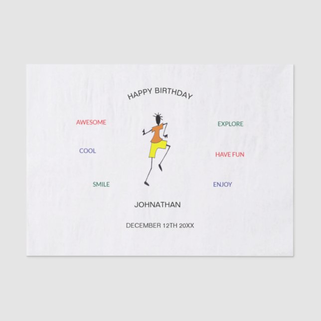 Papel De Seda Feliz Aniversário, Dança Fantástica (Frente )