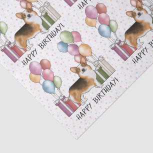 Papel De Seda Feliz Aniversário do Tribo Vermelho Pembroke Welsh
