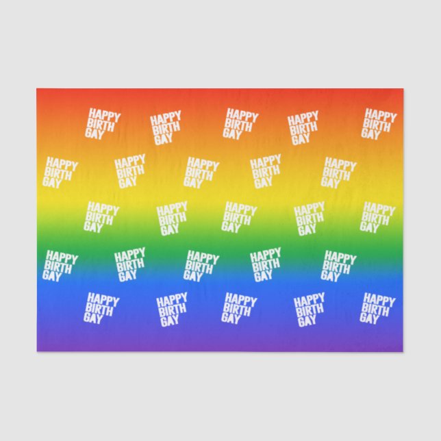 Papel De Seda Feliz Aniversário Gay (Frente )