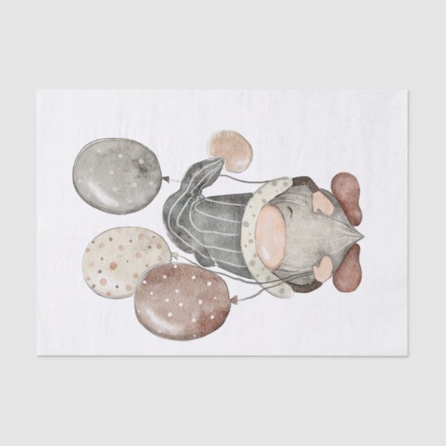 Papel De Seda Feliz aniversário Gnome (Frente )