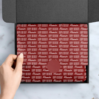 Papel De Seda Feliz Aniversário Nome Red Tissue Paper