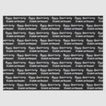 Feliz Aniversário Nomes do Casal Preto e Branco