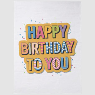 Papel De Seda Feliz Aniversário Padronizado