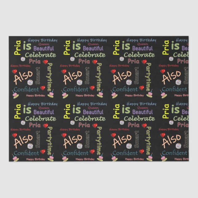 Papel De Seda Feliz Aniversário - Papo Pria (Frente )