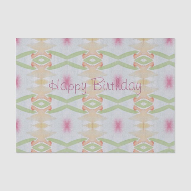 Papel De Seda Feliz Aniversário, Pastel Tissue Paper (Frente )