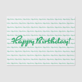 Papel De Seda Feliz aniversário! Repetir Padrão de Script Casual