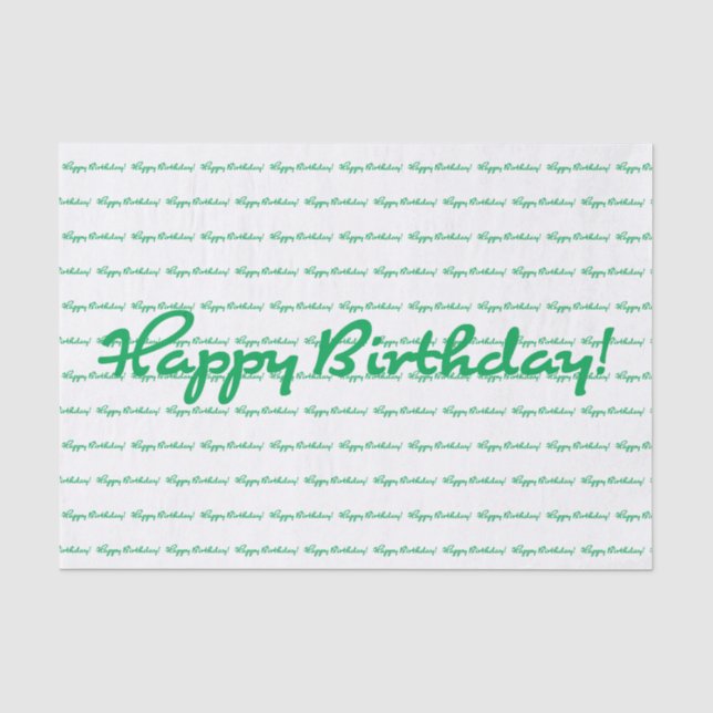 Papel De Seda Feliz aniversário! Repetir Padrão de Script Casual (Frente )