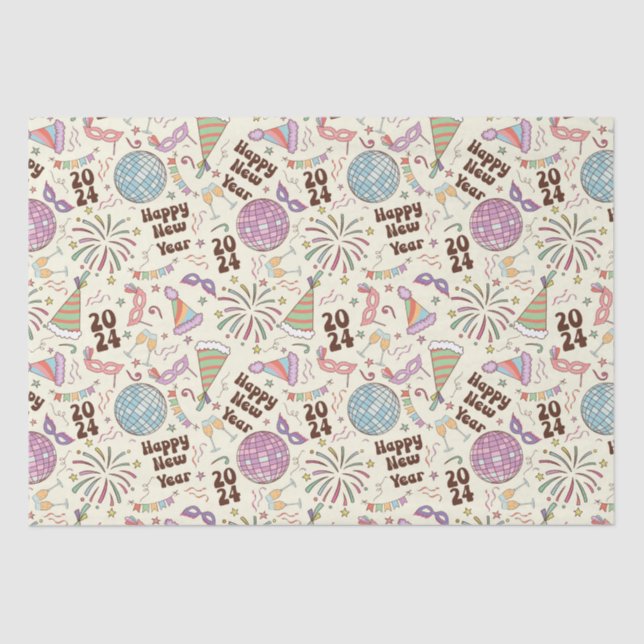 Papel De Seda Feliz ano novo 2024 (Frente )