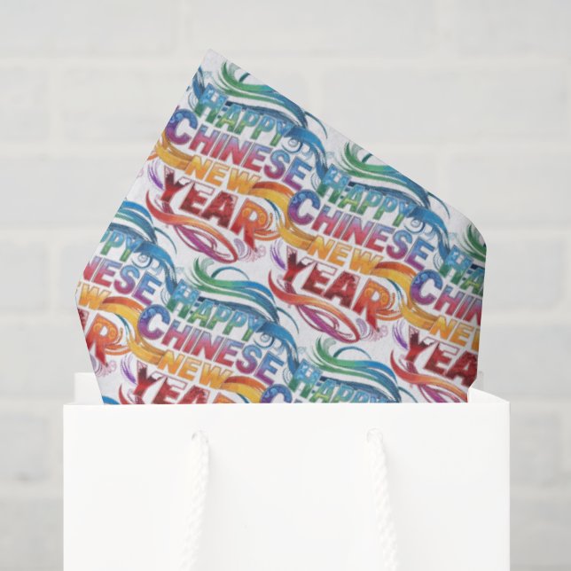 Papel De Seda Feliz Ano Novo Chinês  (Sacola de presentes)
