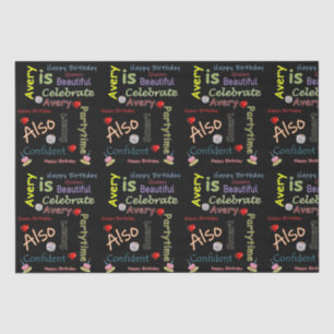 Papel De Seda Feliz Avery de Tecido de Aniversário