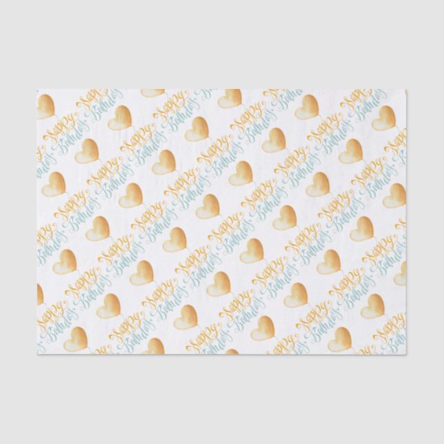 Papel De Seda Feliz Balão de Aniversário (Frente )