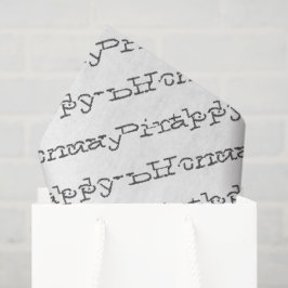 Papel De Seda FELIZ Celebração Moderna da Tipografia de ANIVERSÁ