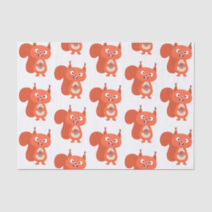 Papel De Seda Feliz desenho animado de esquilo vermelho