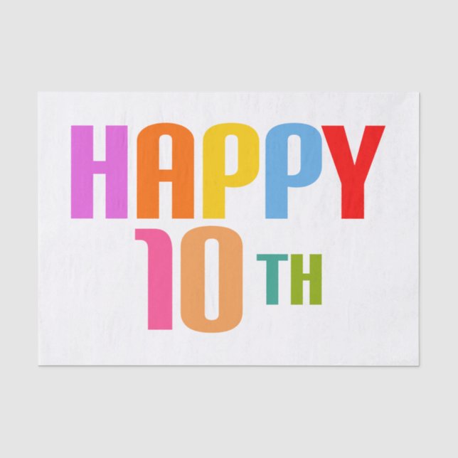 Papel De Seda Feliz dia 10 (Frente )
