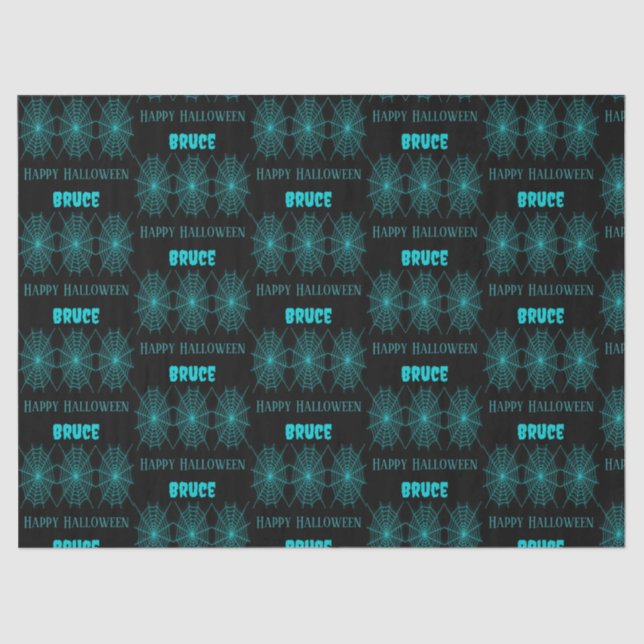 Papel De Seda Feliz Dia das Bruxas Névoa Névoa preto (Frente )