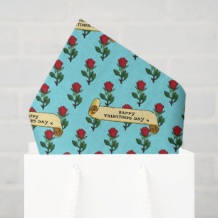 Papel De Seda Feliz dia de os namorados da Rosa vermelha do solt