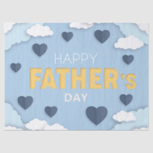 Papel De Seda Feliz Dia de os pais de corações azuis no céu