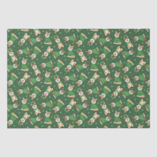 Papel De Seda Feliz Dia de São Patrício Pembroke Welsh Corgi Dog