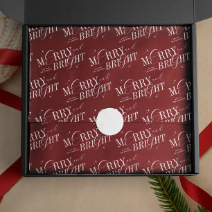 Papel De Seda Feliz e Bright Script Elegante Natal Vermelho Mode