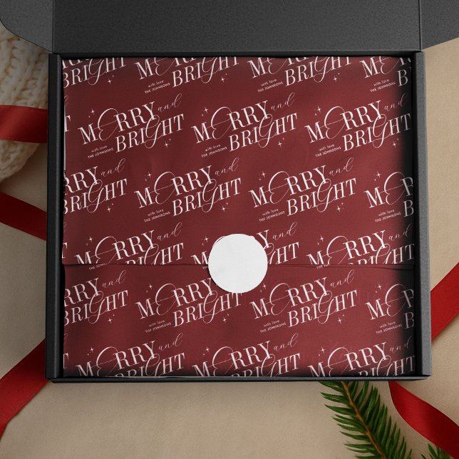 Papel De Seda Feliz e Bright Script Elegante Natal Vermelho Mode (Criador carregado)
