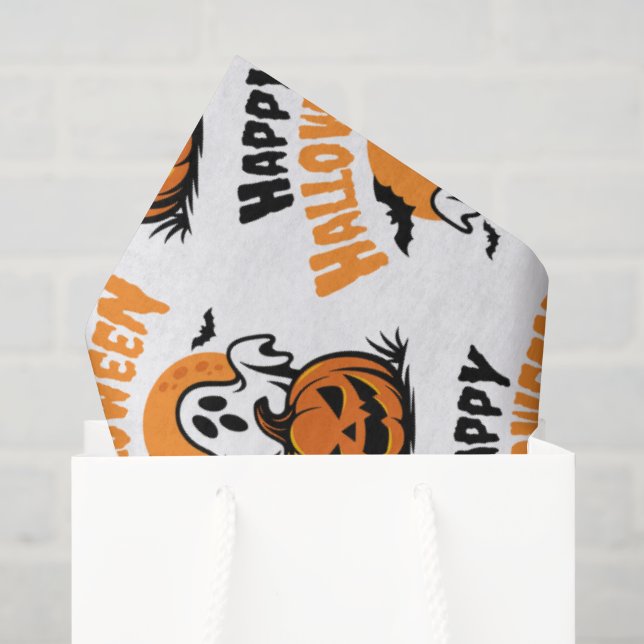 Papel De Seda Feliz Halloween (Sacola de presentes)