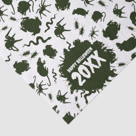 Papel De Seda Feliz Halloween Adicione O Ano Criaturas Assustado