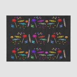 Papel De Seda Feliz Halloween Lollipops e Candy Patterno, ZSSG