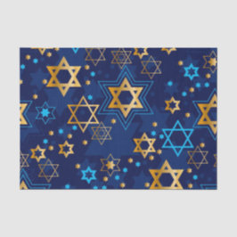 Papel De Seda Feliz Hanukkah Blue Star do David Tissue Paper