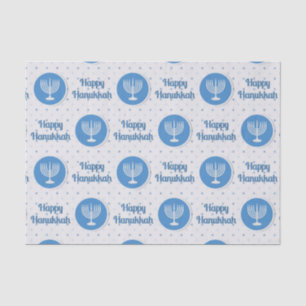 Papel De Seda Feliz Hanukkah Menorah nas Bolinhas