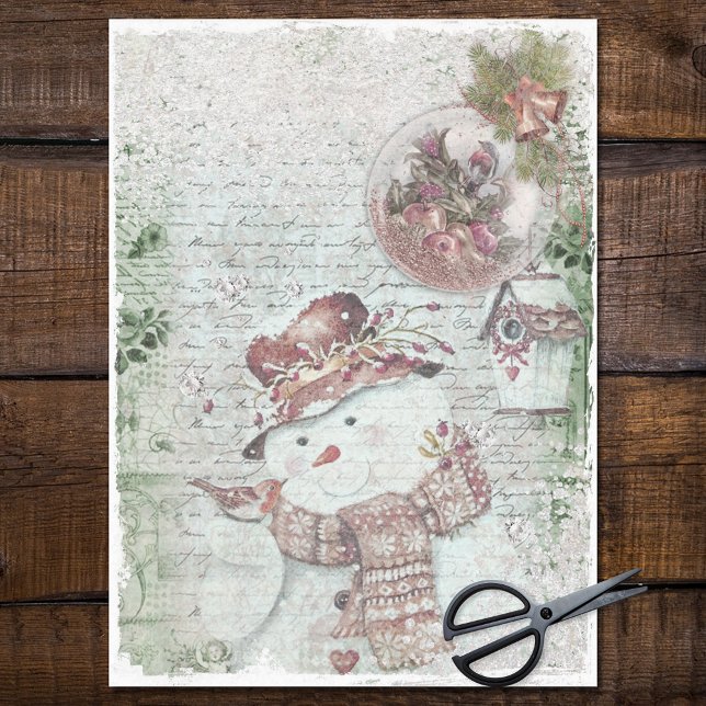 Papel De Seda Feliz Holiday Snowman (Criador carregado)