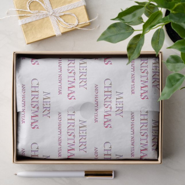 Papel De Seda Feliz Livro de Natal em Pinks & White (Presente)