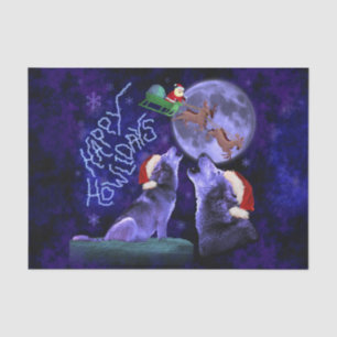 Papel De Seda Feliz Lobo Feliz de Natal Engraçado Feliz Feliz Fe