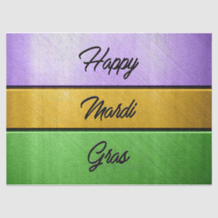 Papel De Seda Feliz Mardi Gras roxo de ouro b