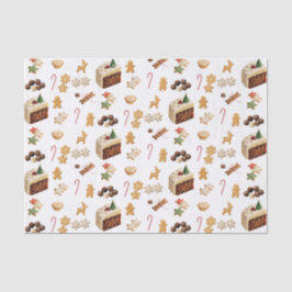 Papel De Seda Feliz Natal Aquarela Férias Doces
